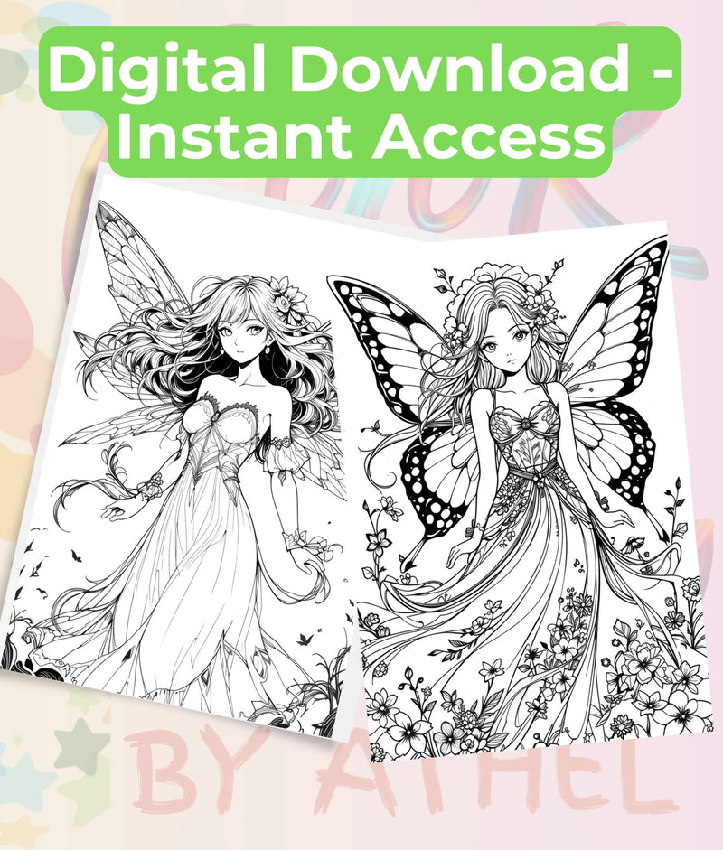 Spring Fairy Coloring Book Bundle - CraftNest - Digital Crafting and Art