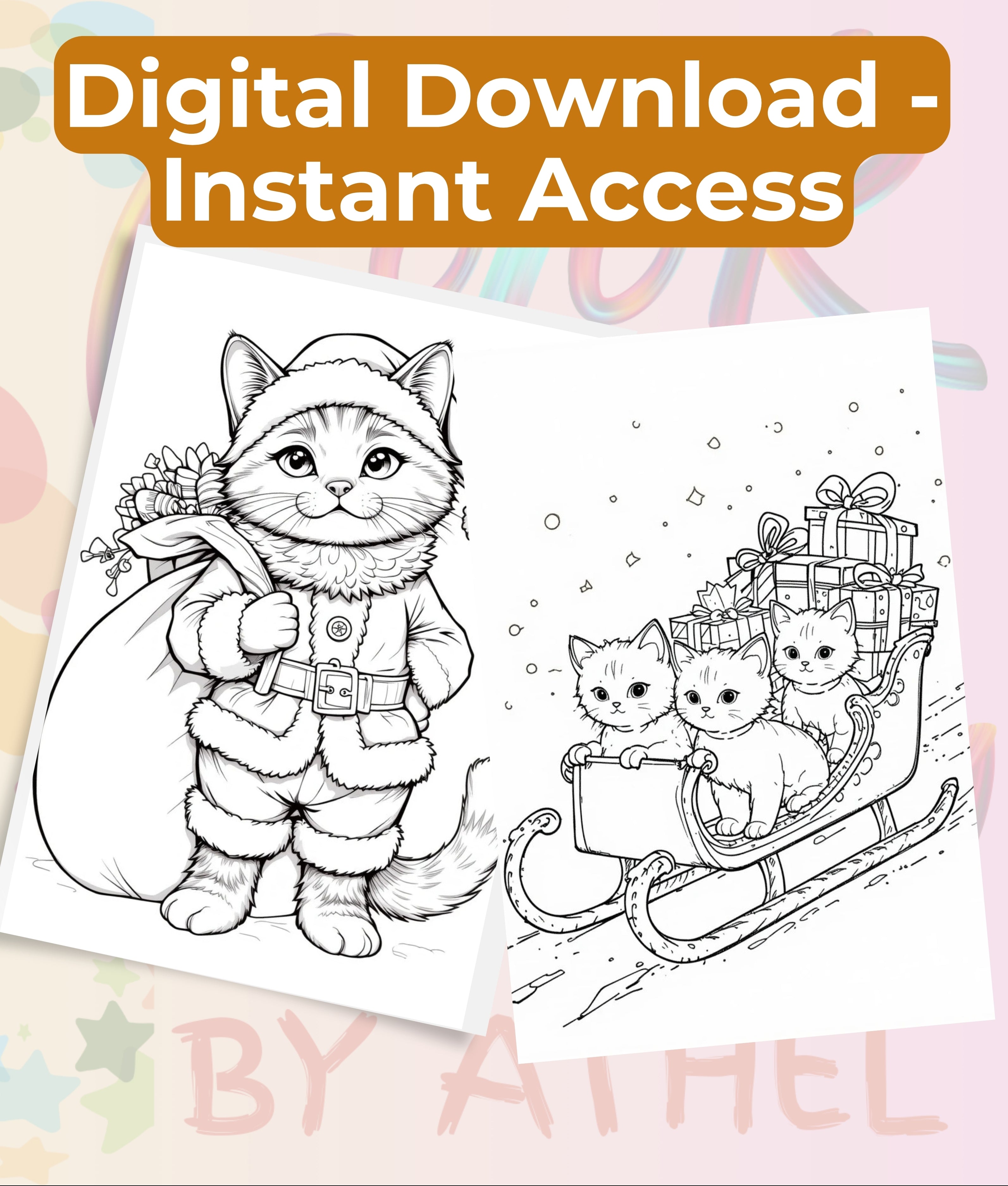 Autumn Cats Coloring Book Bundle