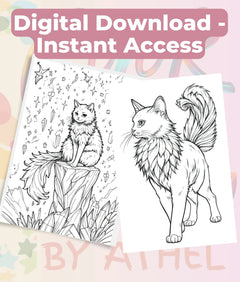 Majestic Enchanted Cats Coloring Book Bundle - CraftNest - Digital Crafting and Art
