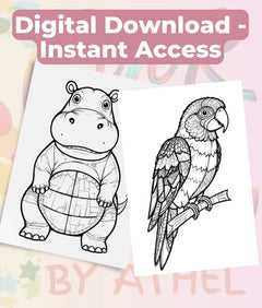Patchwork Wild Animals Coloring Book Bundle - CraftNest - Digital Crafting and Art