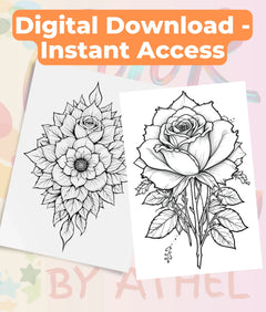 Rose Mandala Coloring Book Bundle - CraftNest - Digital Crafting and Art
