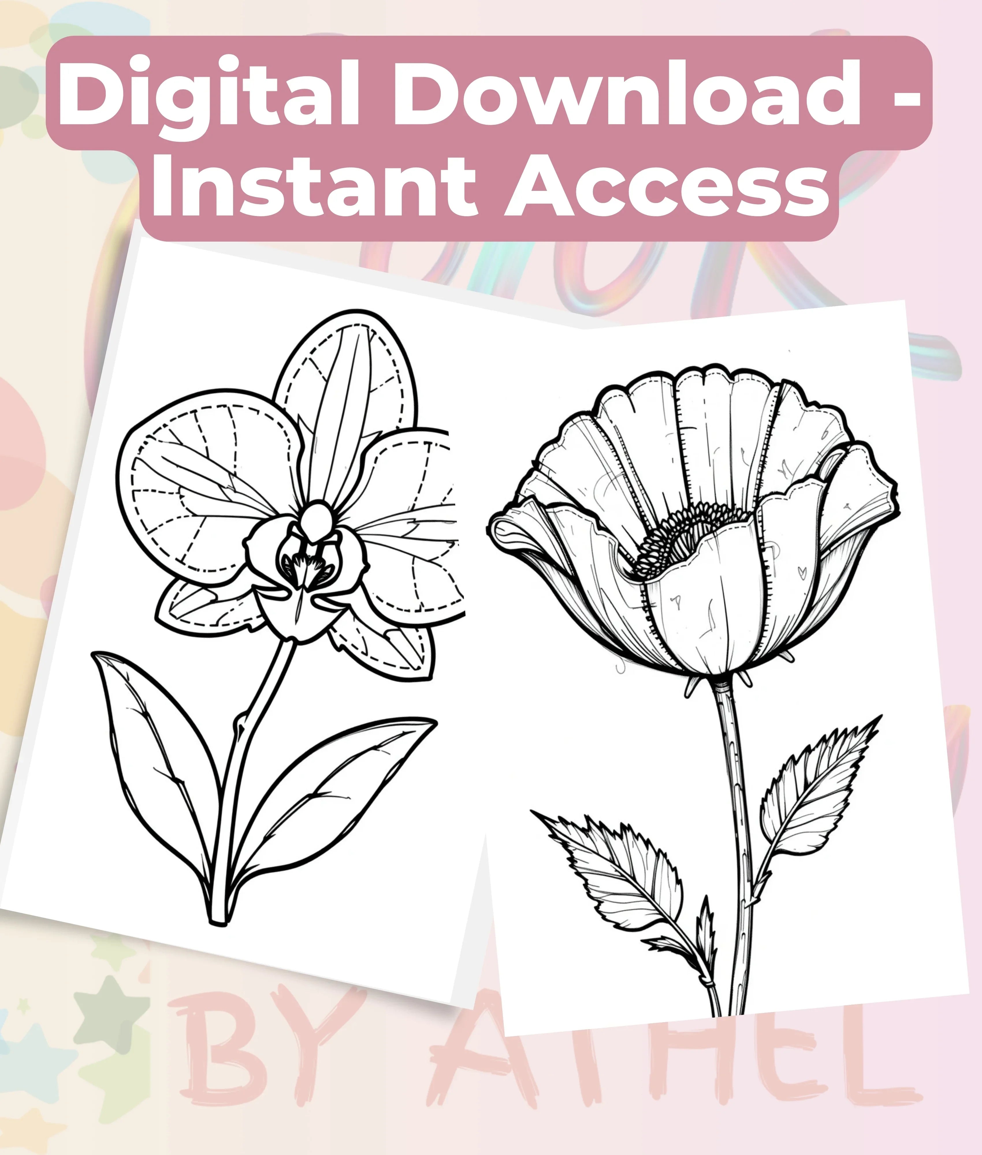 PatchworkStitched Vol 4 Flowers Coloring Books Bundle - CraftNest - Digital Crafting and Art