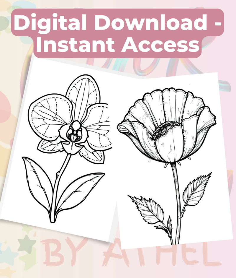 PatchworkStitched Vol 4 Flowers Coloring Books Bundle - CraftNest - Digital Crafting and Art