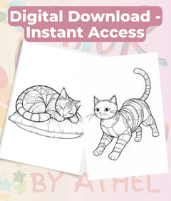 PatchworkStitched Cats Coloring Book Series Vol 6 - CraftNest - Digital Crafting and Art