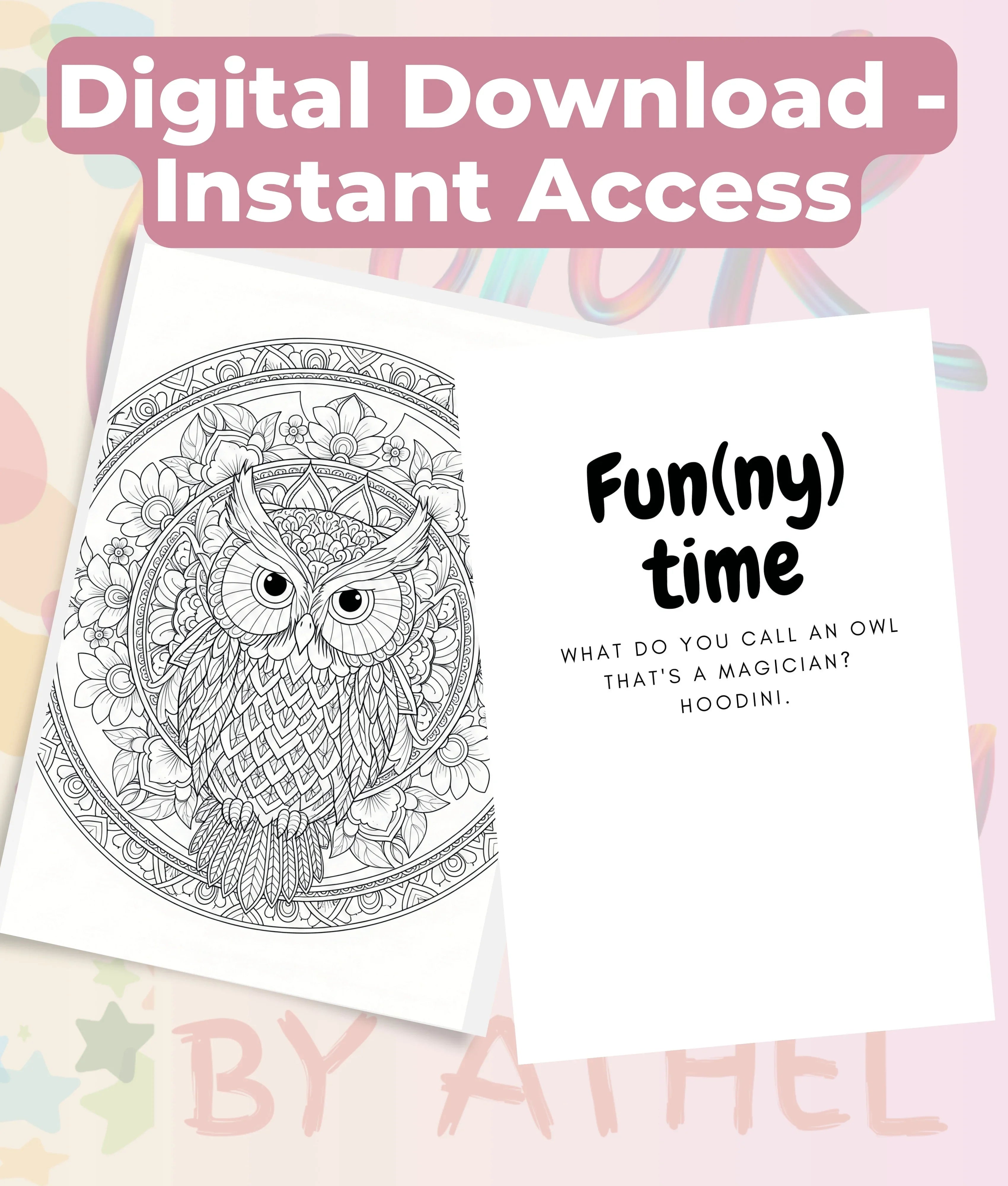 Owl Mandala Coloring Book Bundle - CraftNest - Digital Crafting and Art