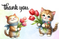 Cat Flower Clipart Bundle - CraftNest - Digital Crafting and Art