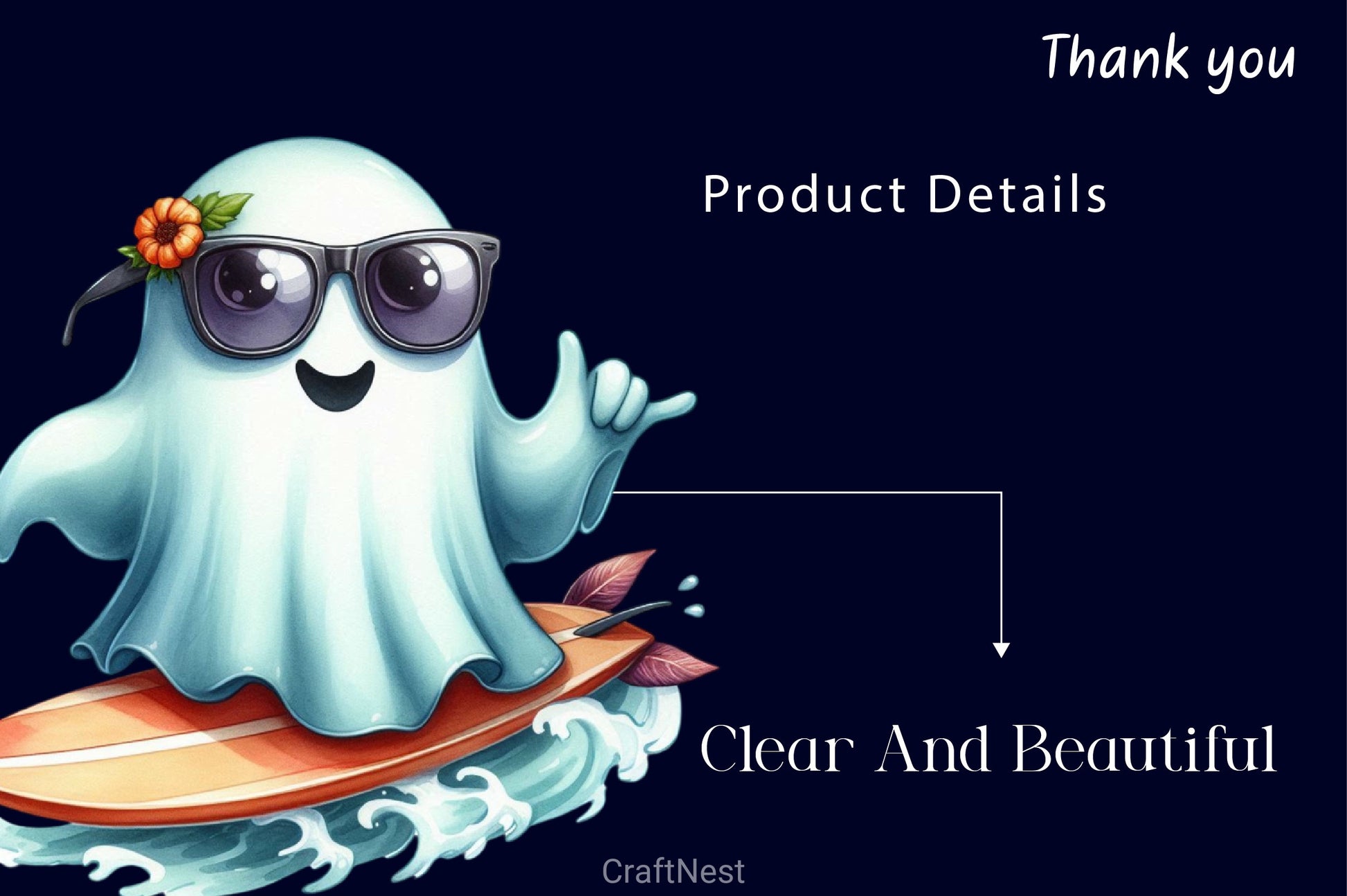 Playful Ghost Surfing Clipart Bundle - CraftNest - Digital Crafting and Art
