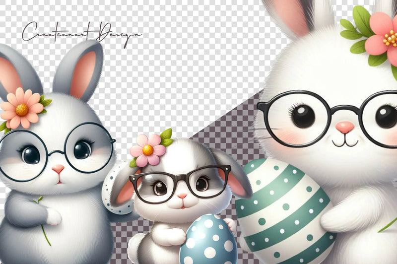 Easter Bunny Clipart Bundle 4 - CraftNest - Digital Crafting and Art