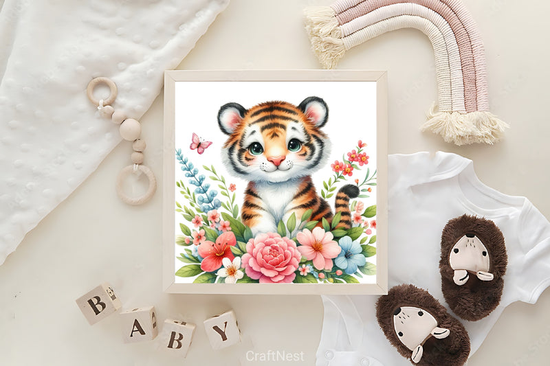 Tiger Flowers Clipart Bundle - CraftNest - Digital Crafting and Art