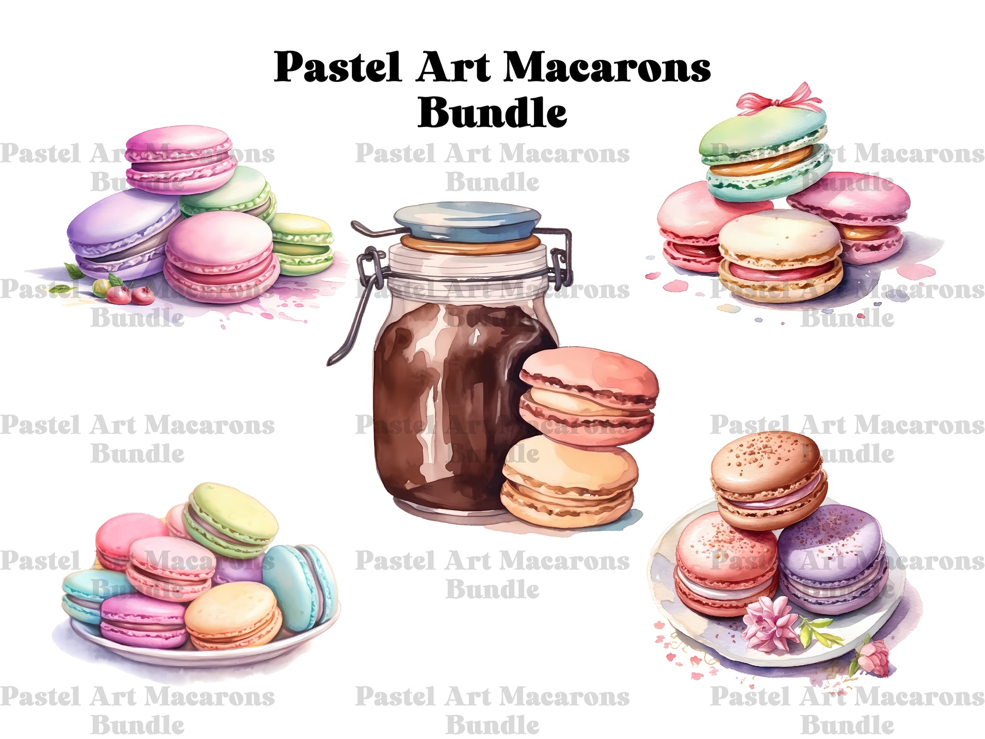 Pastel Art Macarons Clipart - CraftNest