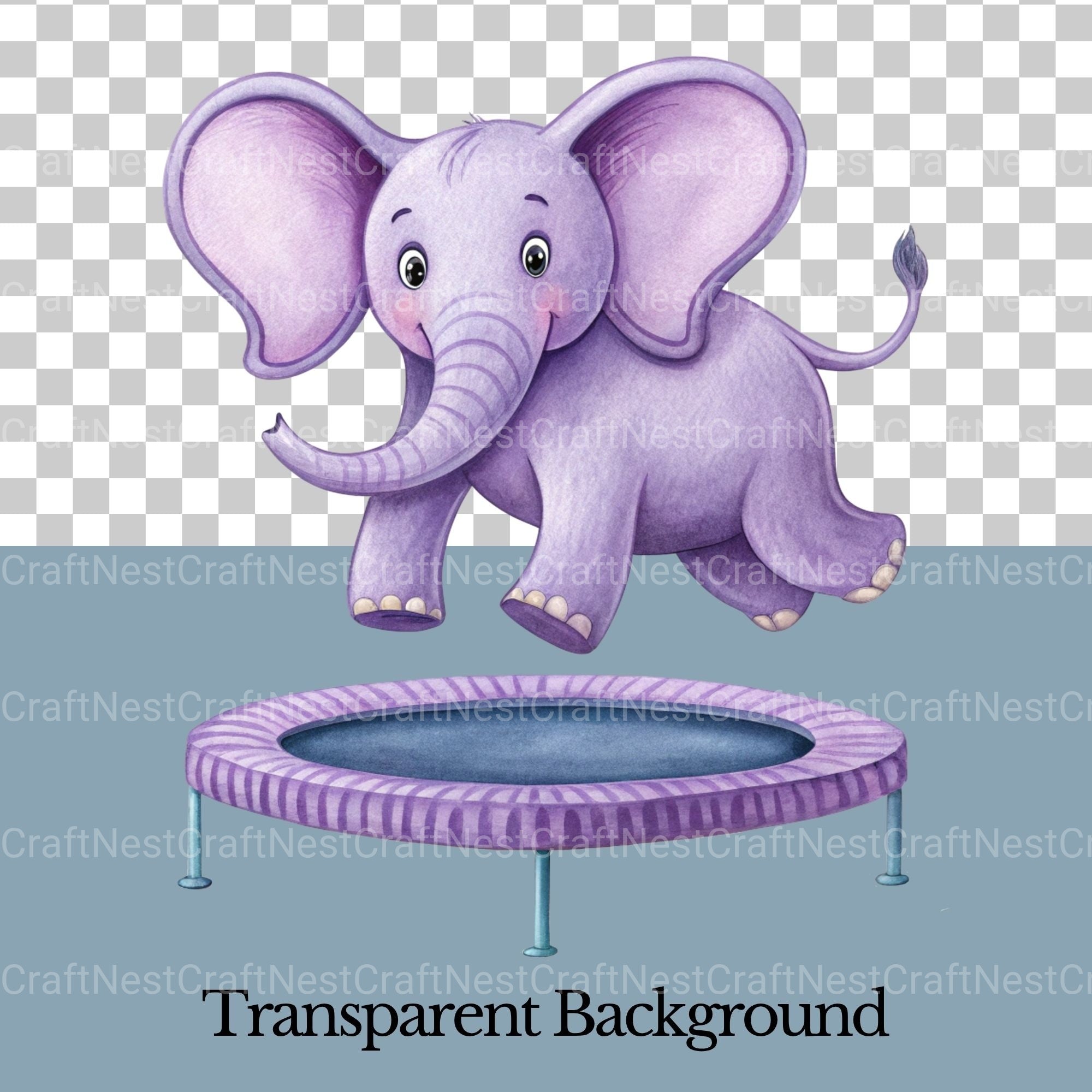 Purple Elephants Clipart Bundle - CraftNest - Digital Crafting and Art