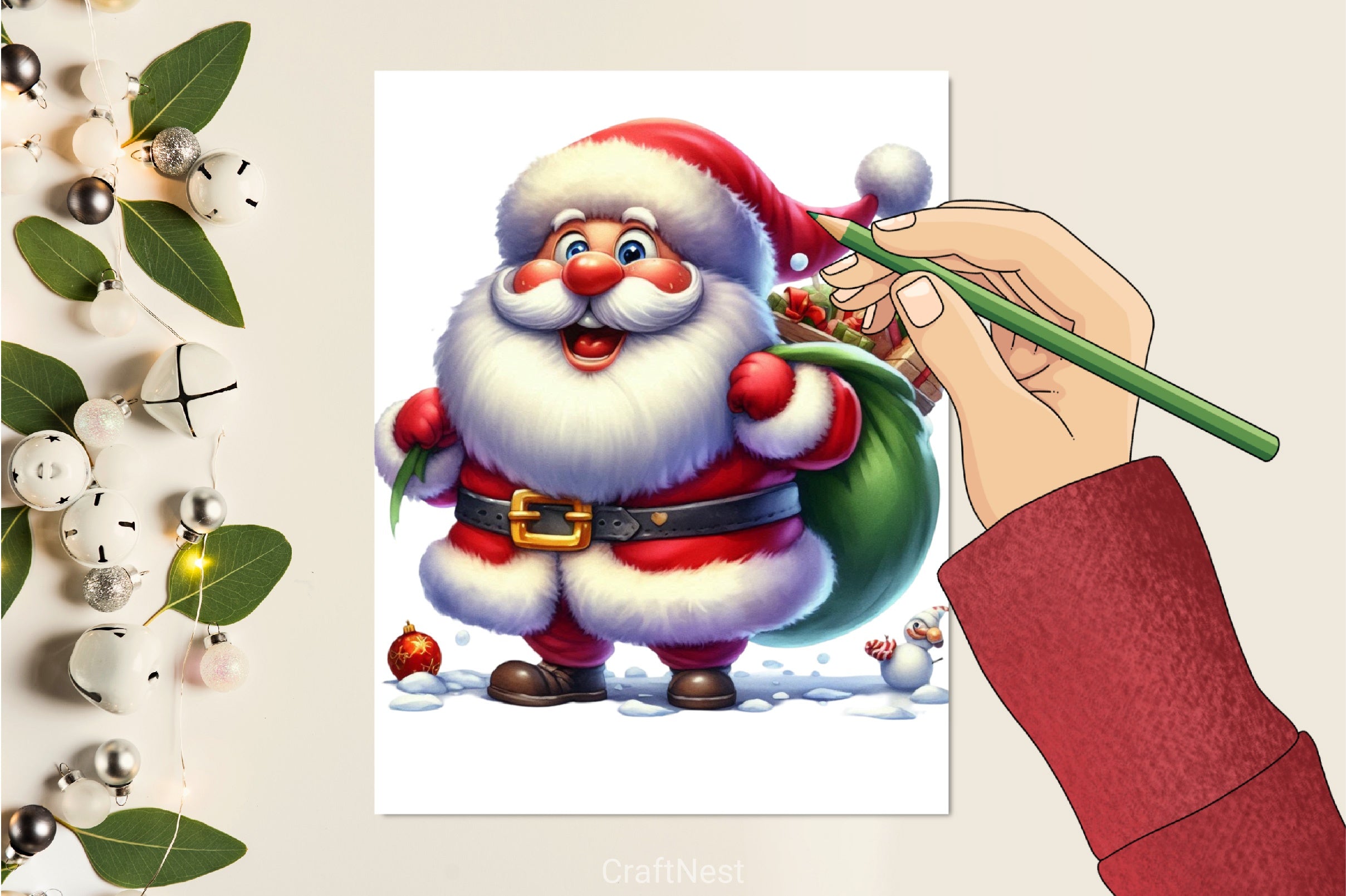 Funny Santa Clipart Bundle 2 - CraftNest - Digital Crafting and Art