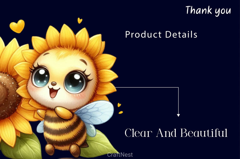 Bee Buzzing Sunflower Clipart Bundle 2 - CraftNest - Digital Crafting and Art