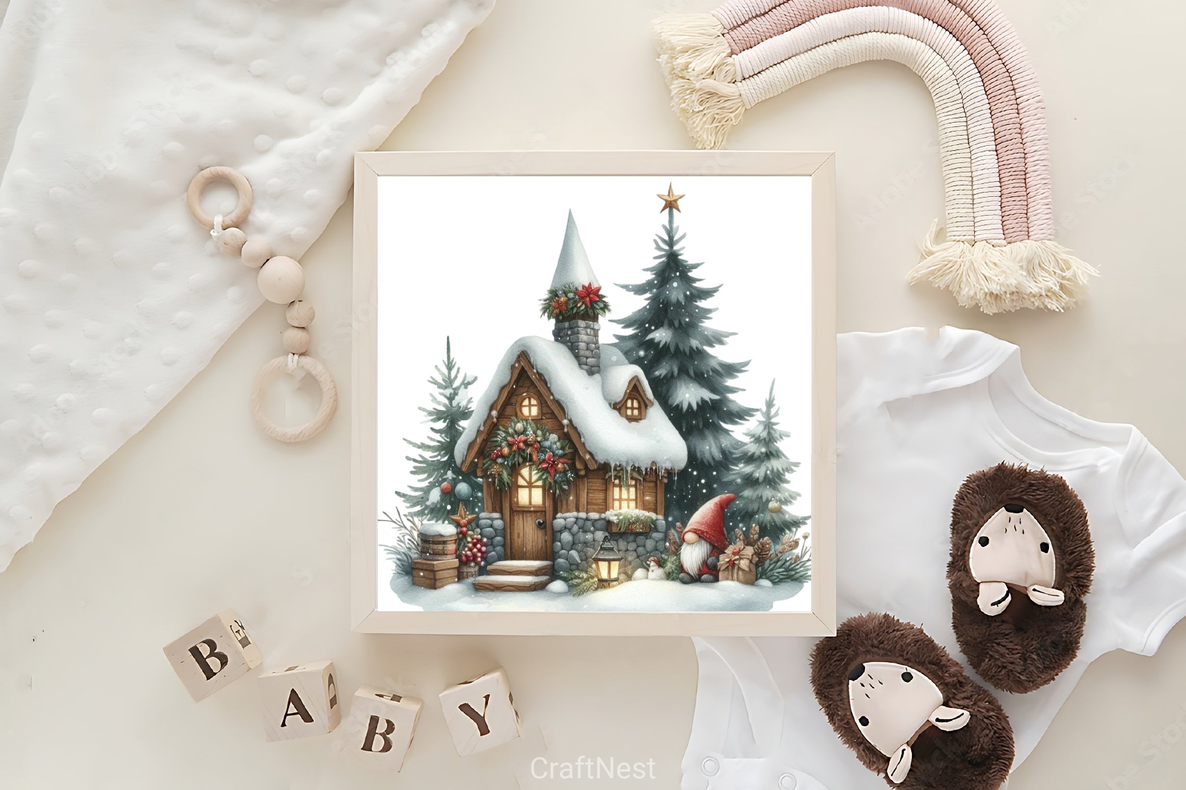 Christmas Gnome House Clipart Bundle - CraftNest - Digital Crafting and Art