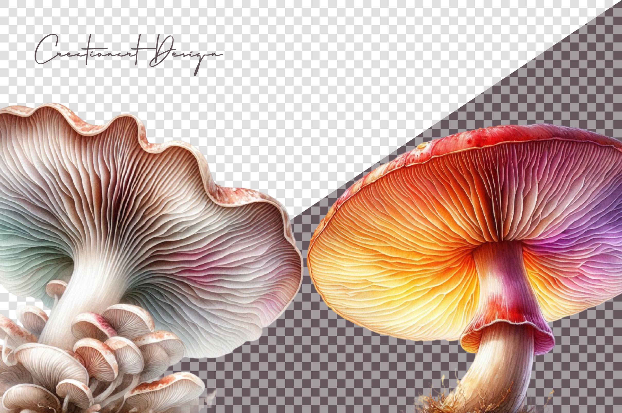 Pastel Mystic Mushroom Clipart Bundle - CraftNest - Digital Crafting and Art