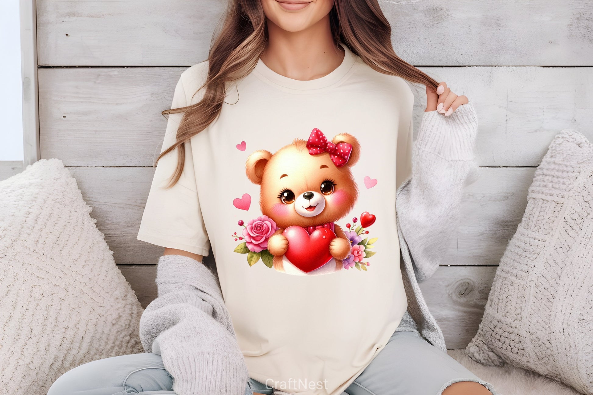 Valentine Teddy Bear Clipart Bundle 3 - CraftNest - Digital Crafting and Art