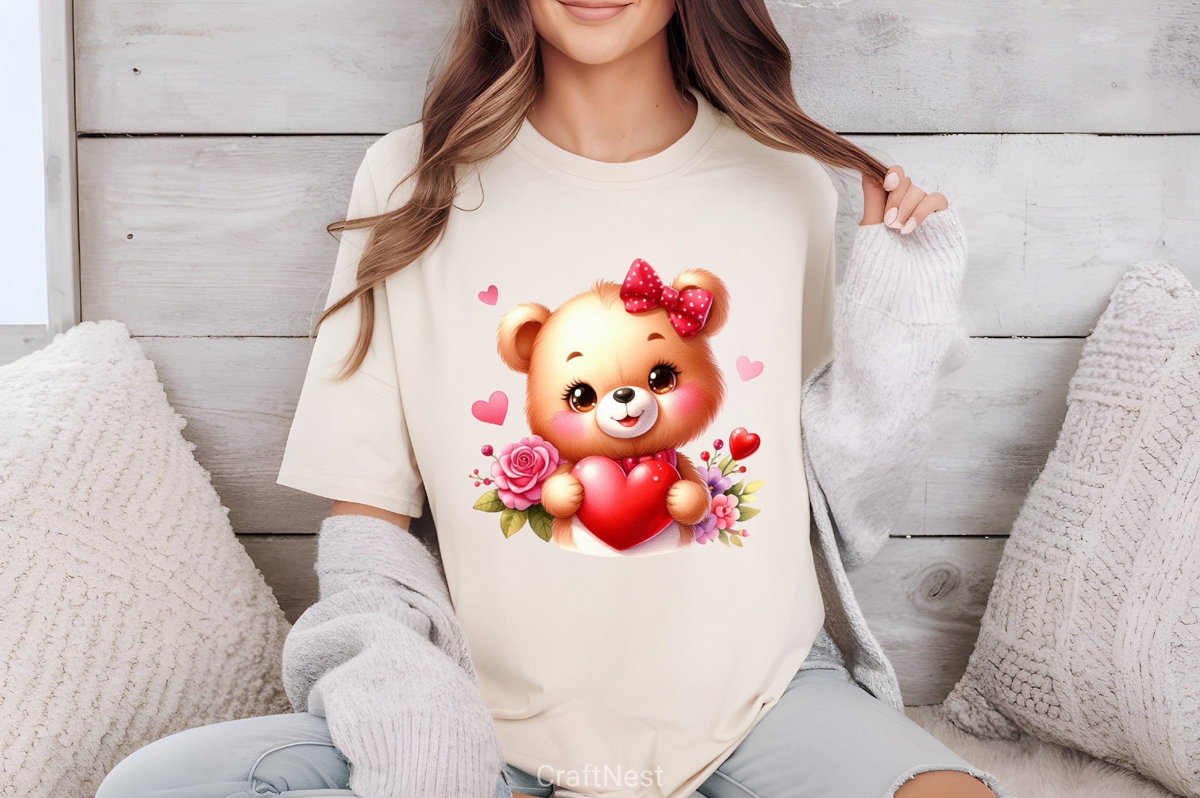 Valentine Teddy Bear Clipart Bundle 3 - CraftNest - Digital Crafting and Art