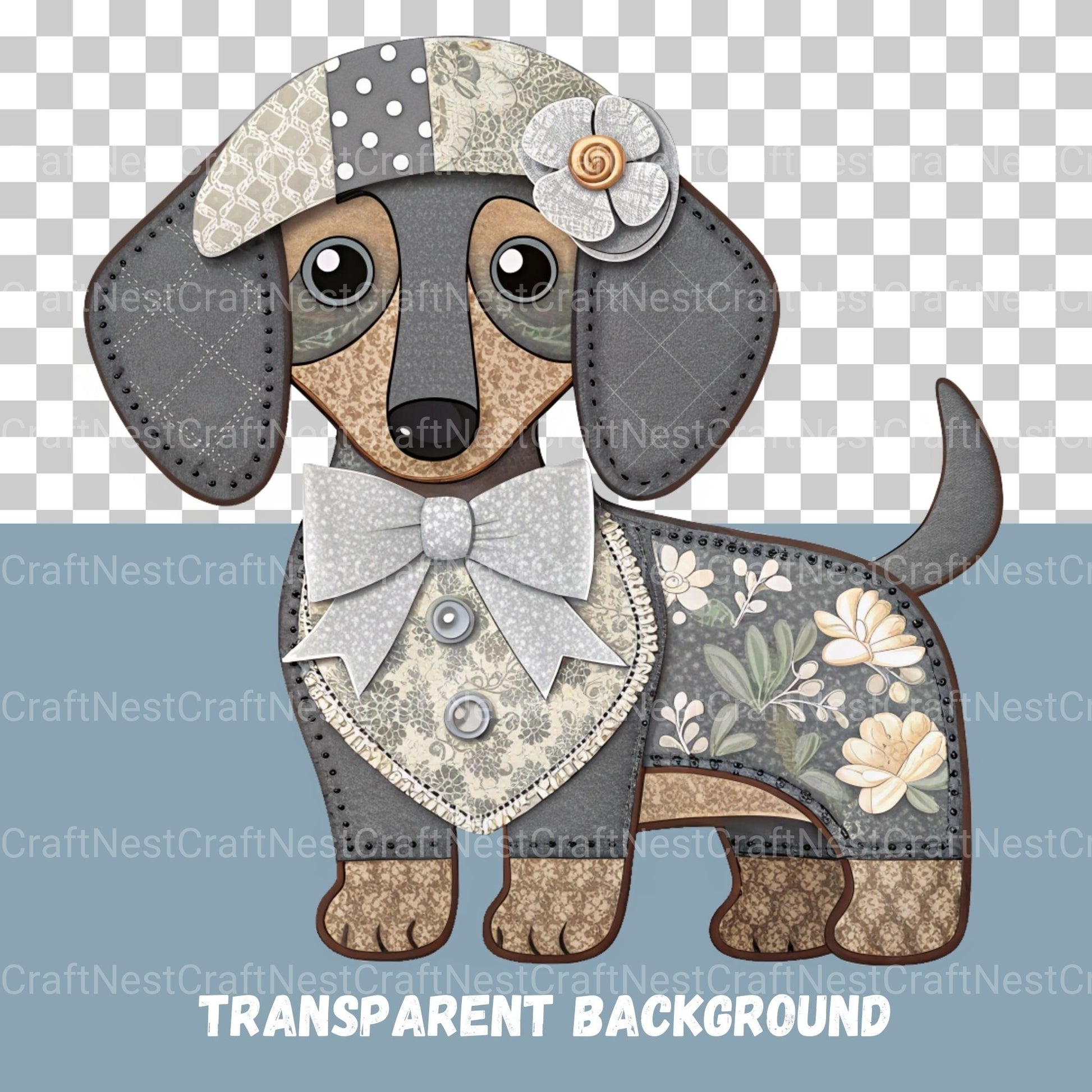 Patchwork Dachshunds Clipart Bundle - CraftNest - Digital Crafting and Art