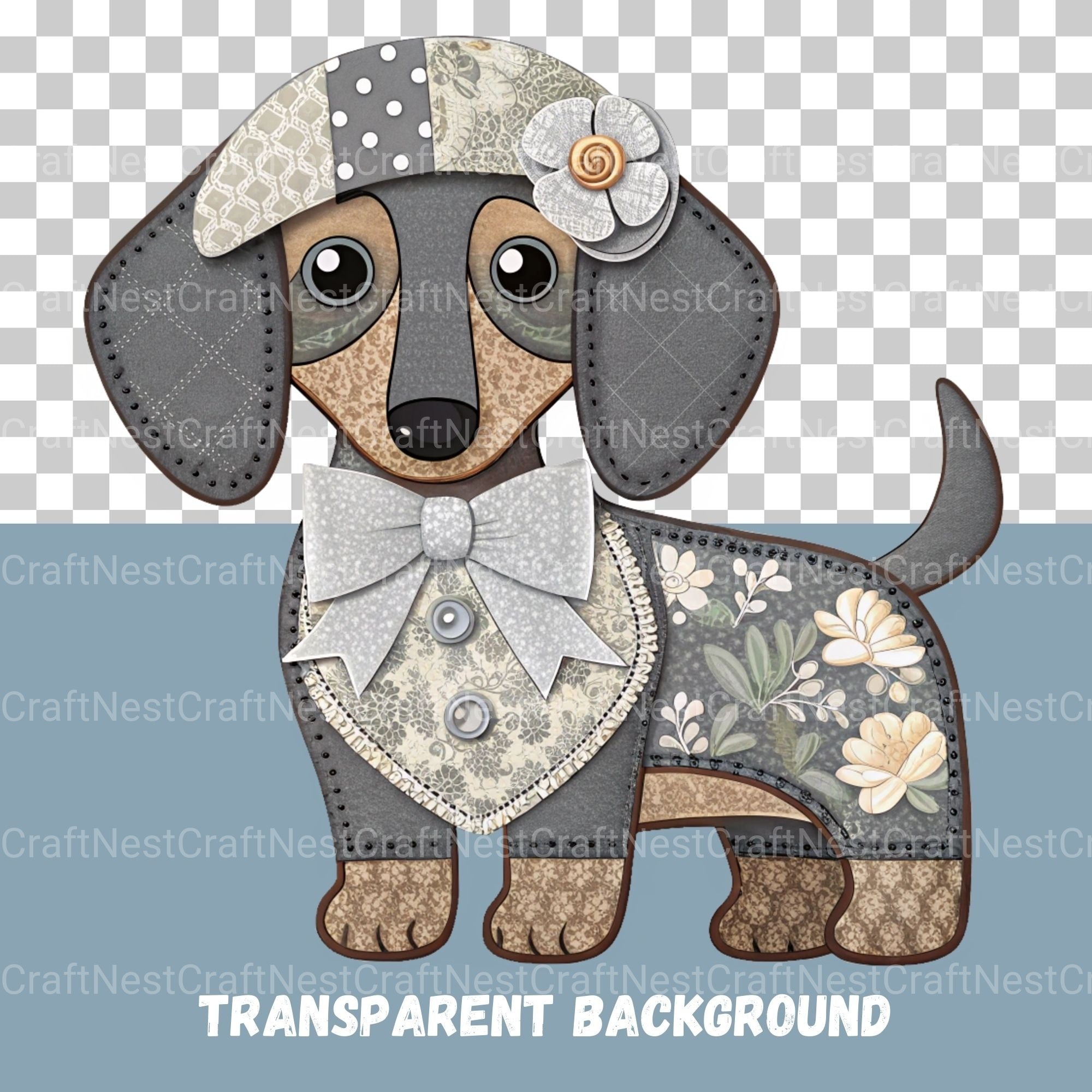 Patchwork Dachshunds Clipart Bundle - CraftNest - Digital Crafting and Art