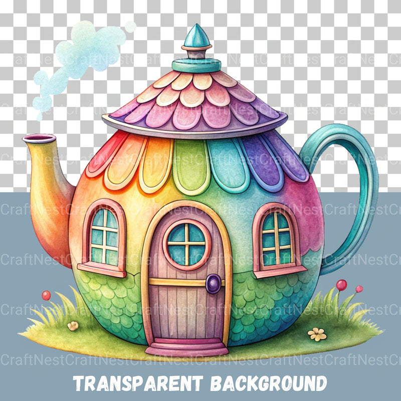 Teapot Houses Clipart Bundle - CraftNest - Digital Crafting and Art
