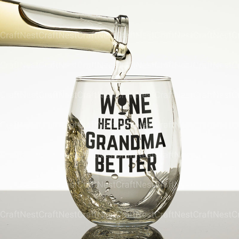 Wine Helps Me Grandma Better Bundle - CraftNest - Digital Crafting and Art