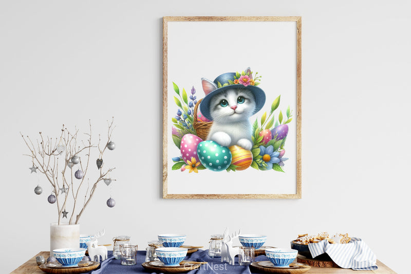 Easter Cat Peeking Clipart Bundle 2 - CraftNest - Digital Crafting and Art