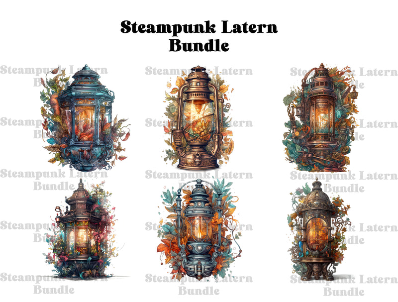 Steampunk Lanterns Clipart - CraftNest