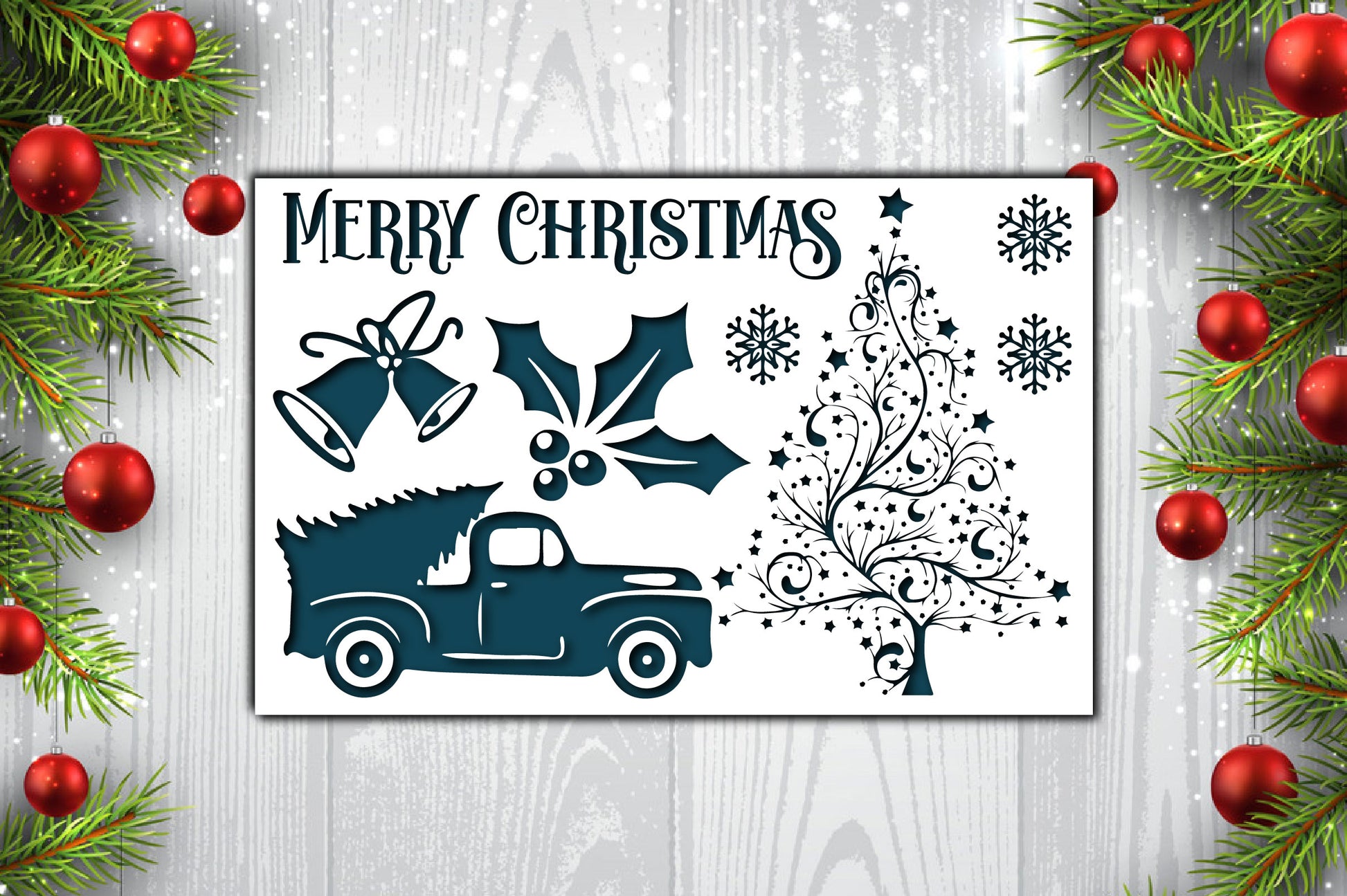 Merry Christmas Card SVG Bundle - CraftNest - Digital Crafting and Art