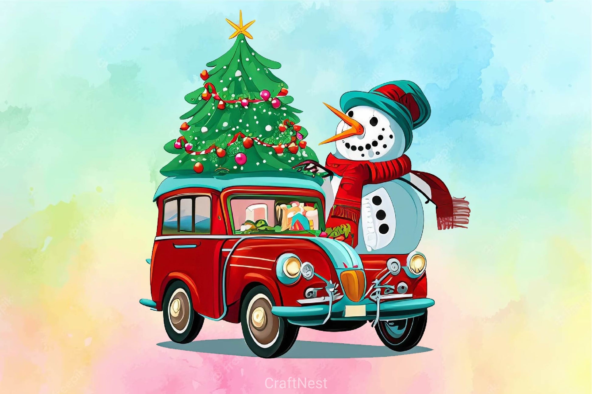 Christmas Driving Gnome Clipart Bundle - CraftNest - Digital Crafting and Art