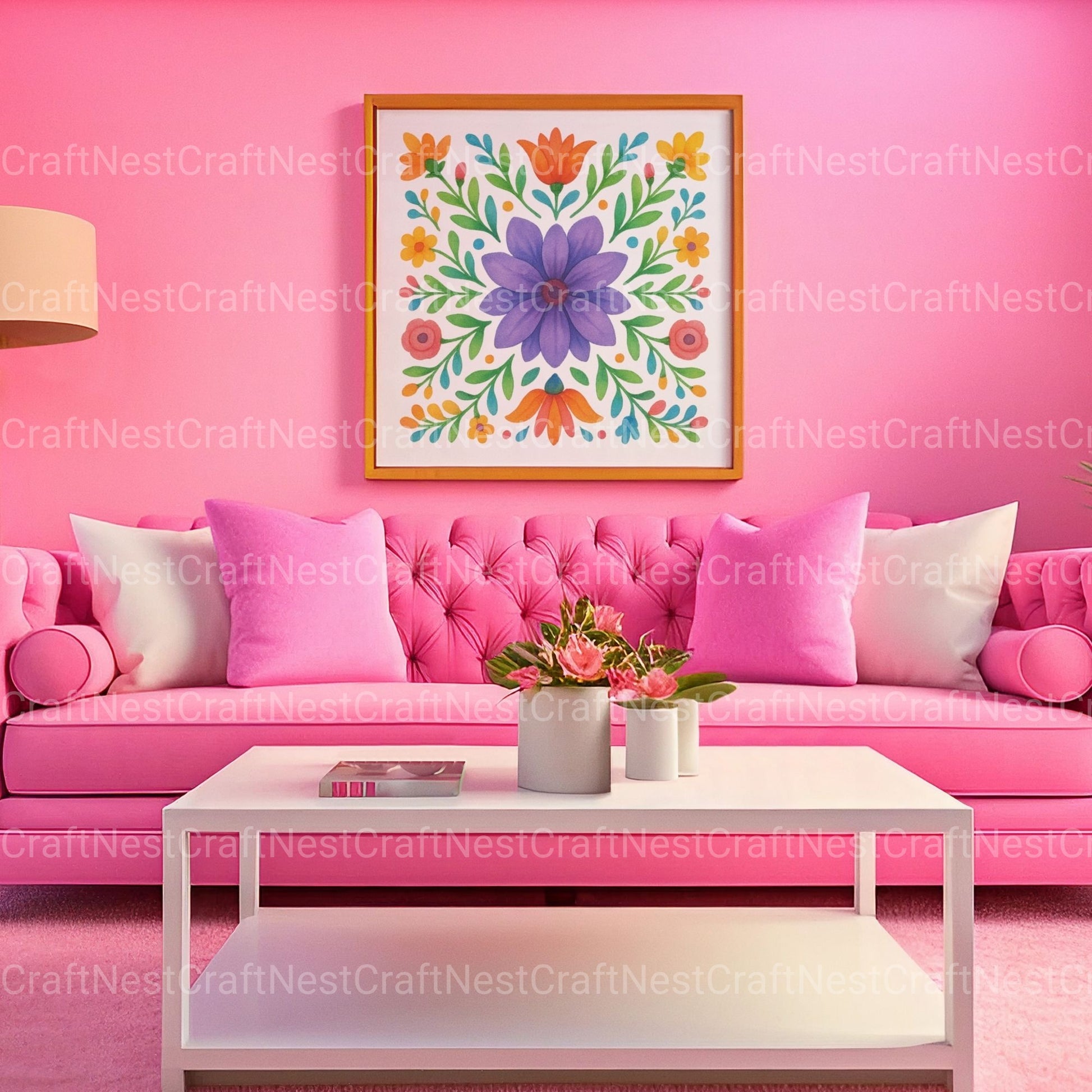 Mexican Flowers Square Clipart Bundle - CraftNest - Digital Crafting and Art