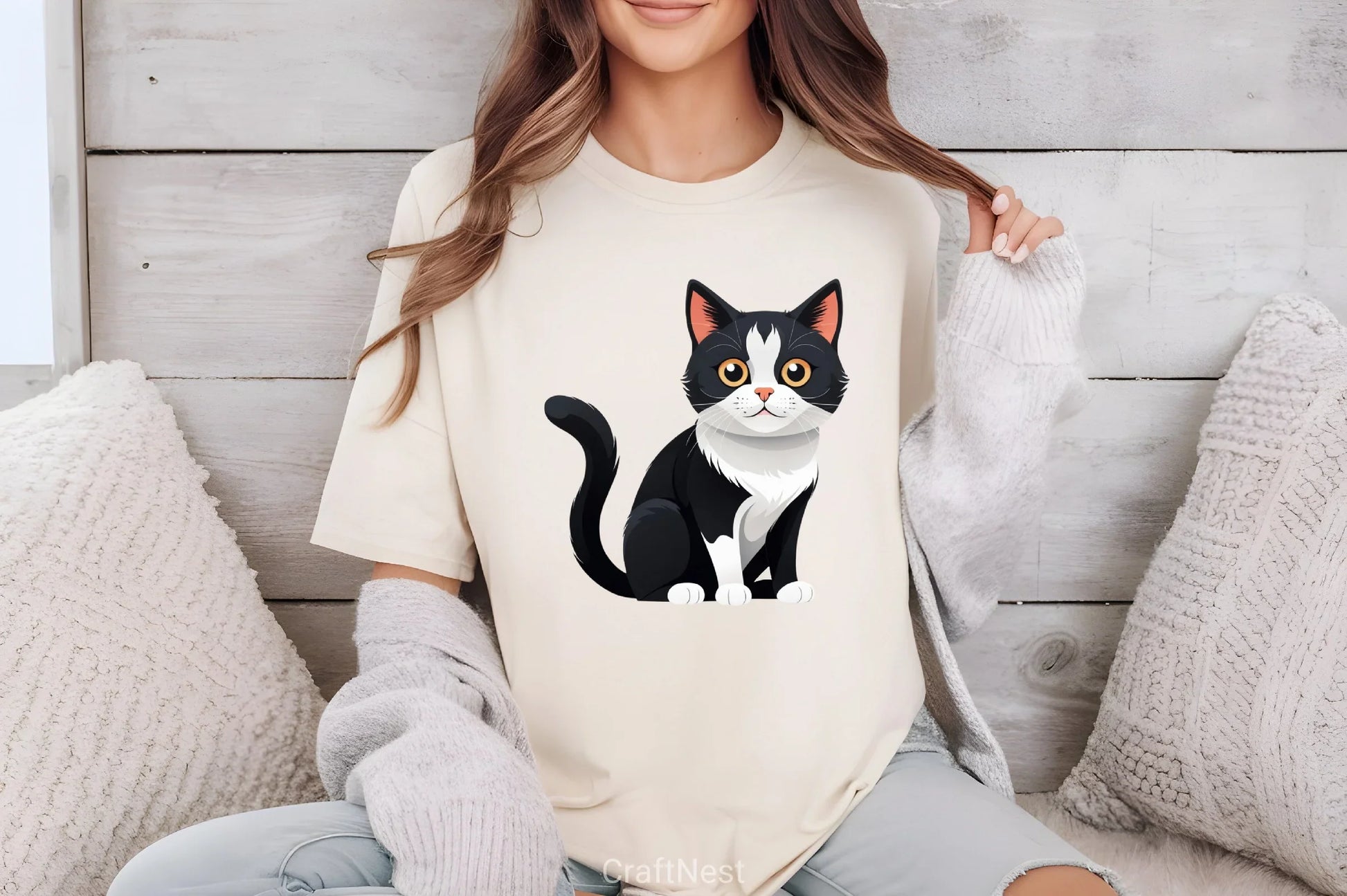 Cute Black & White Cat Clipart Bundle - CraftNest - Digital Crafting and Art