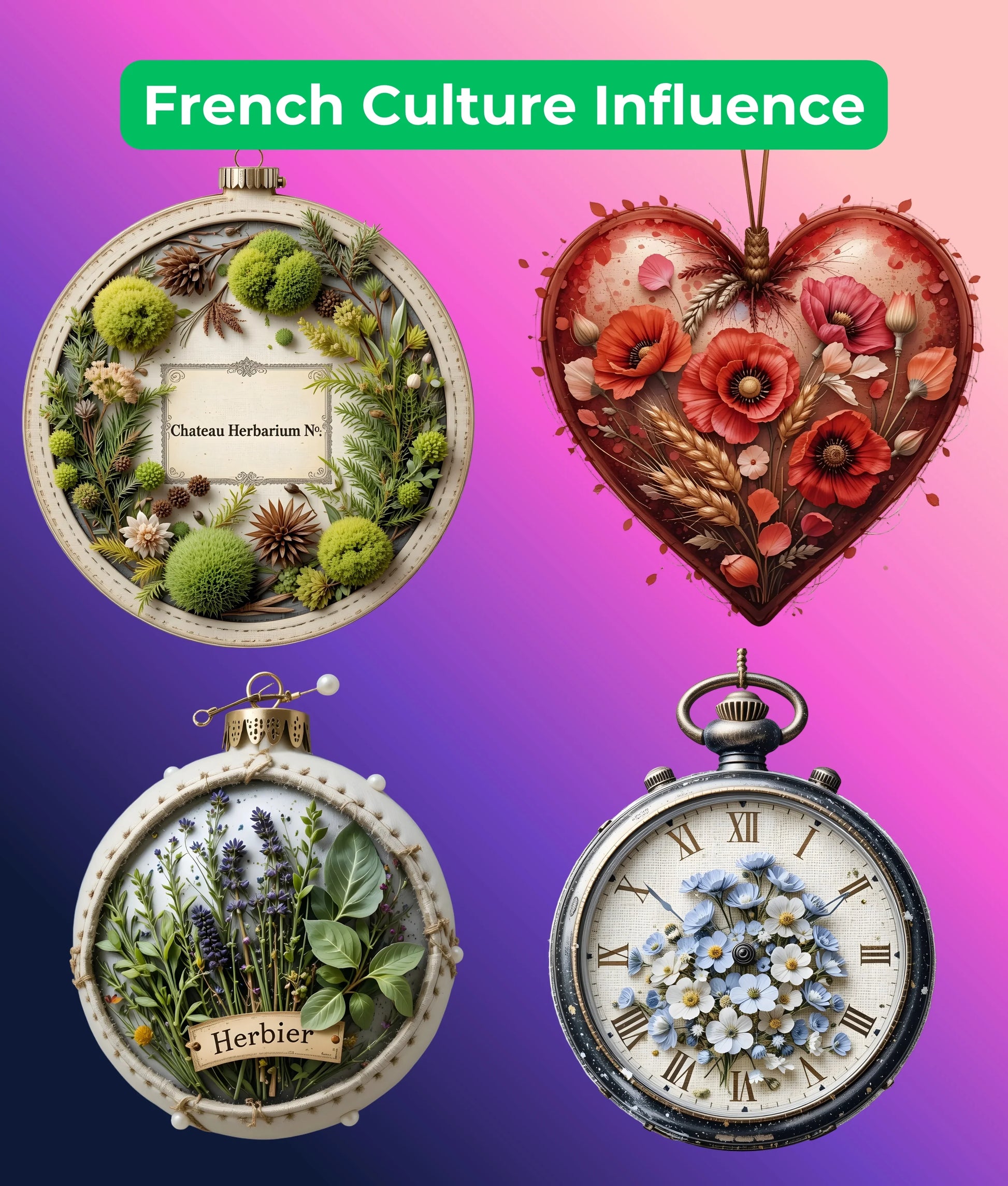 Chateau Herbarium Ornament Clipart Bundle - CraftNest - Digital Crafting and Art