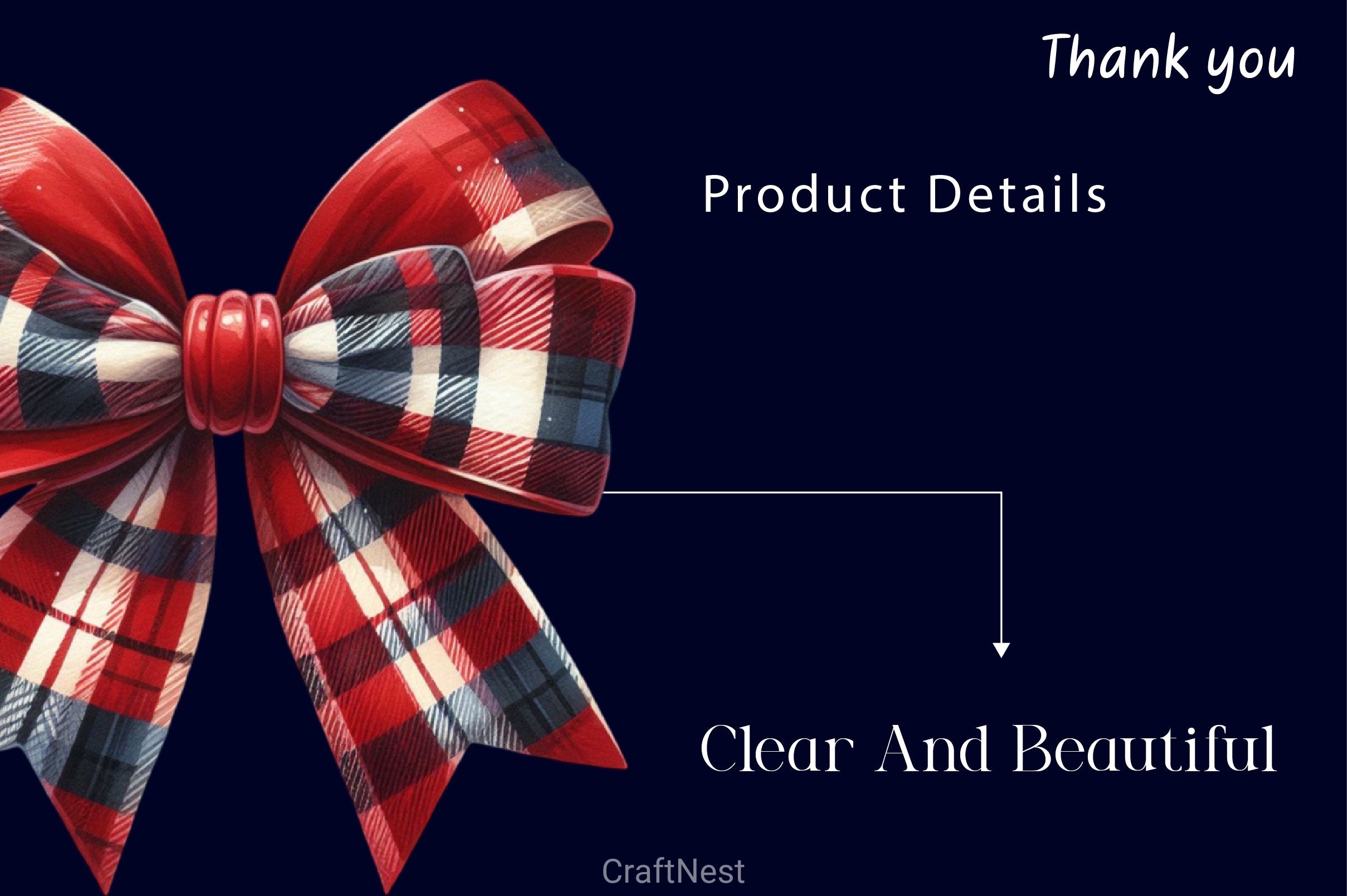 Christmas Plaid Bows Clipart Bundle - CraftNest - Digital Crafting and Art