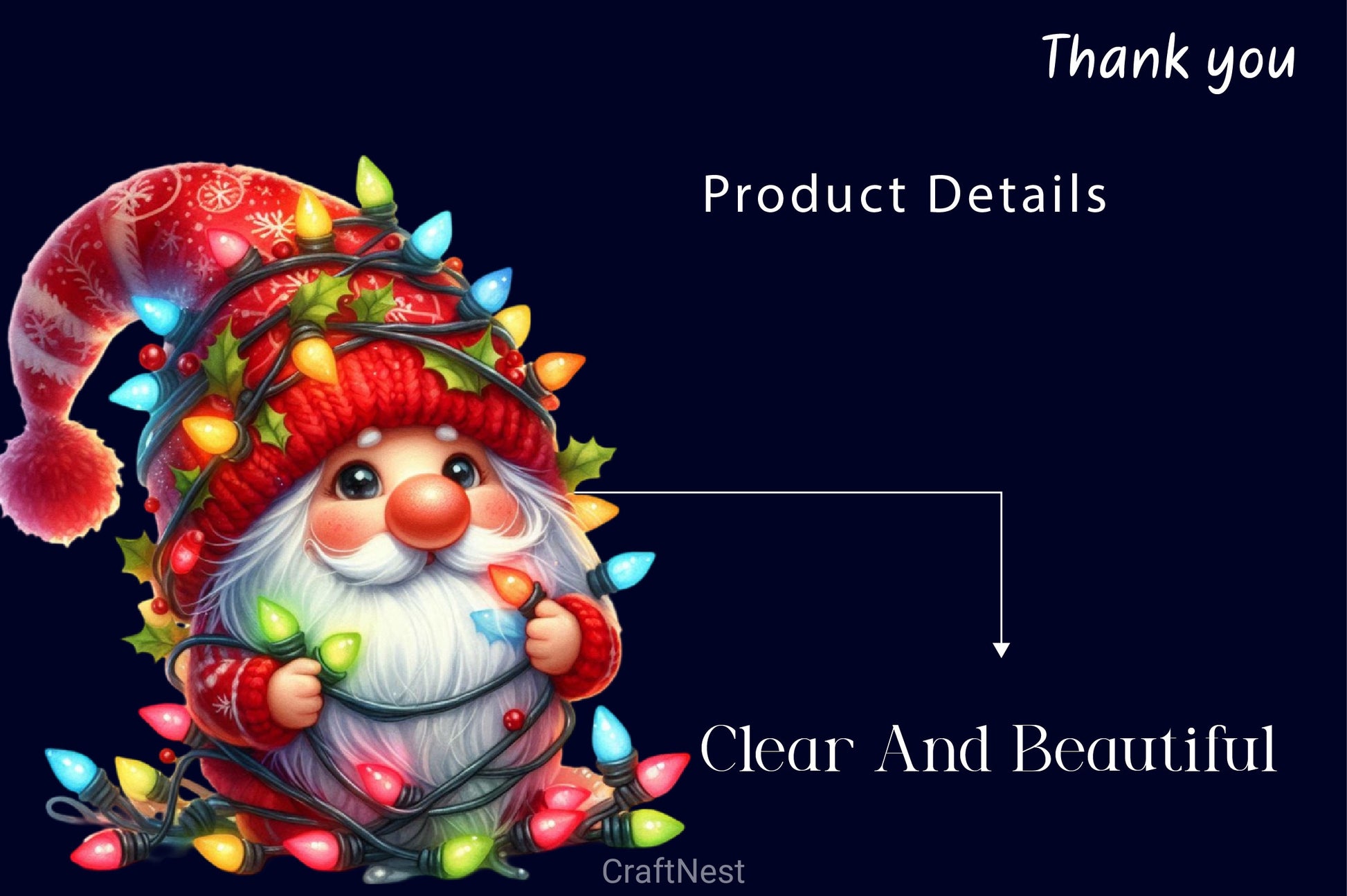 Gnome With Christmas Lights Clipart Bundle - CraftNest - Digital Crafting and Art
