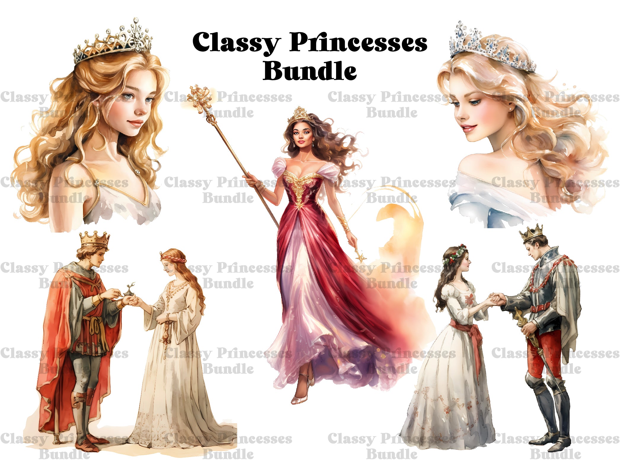 Classy Princesses Clipart - CraftNest