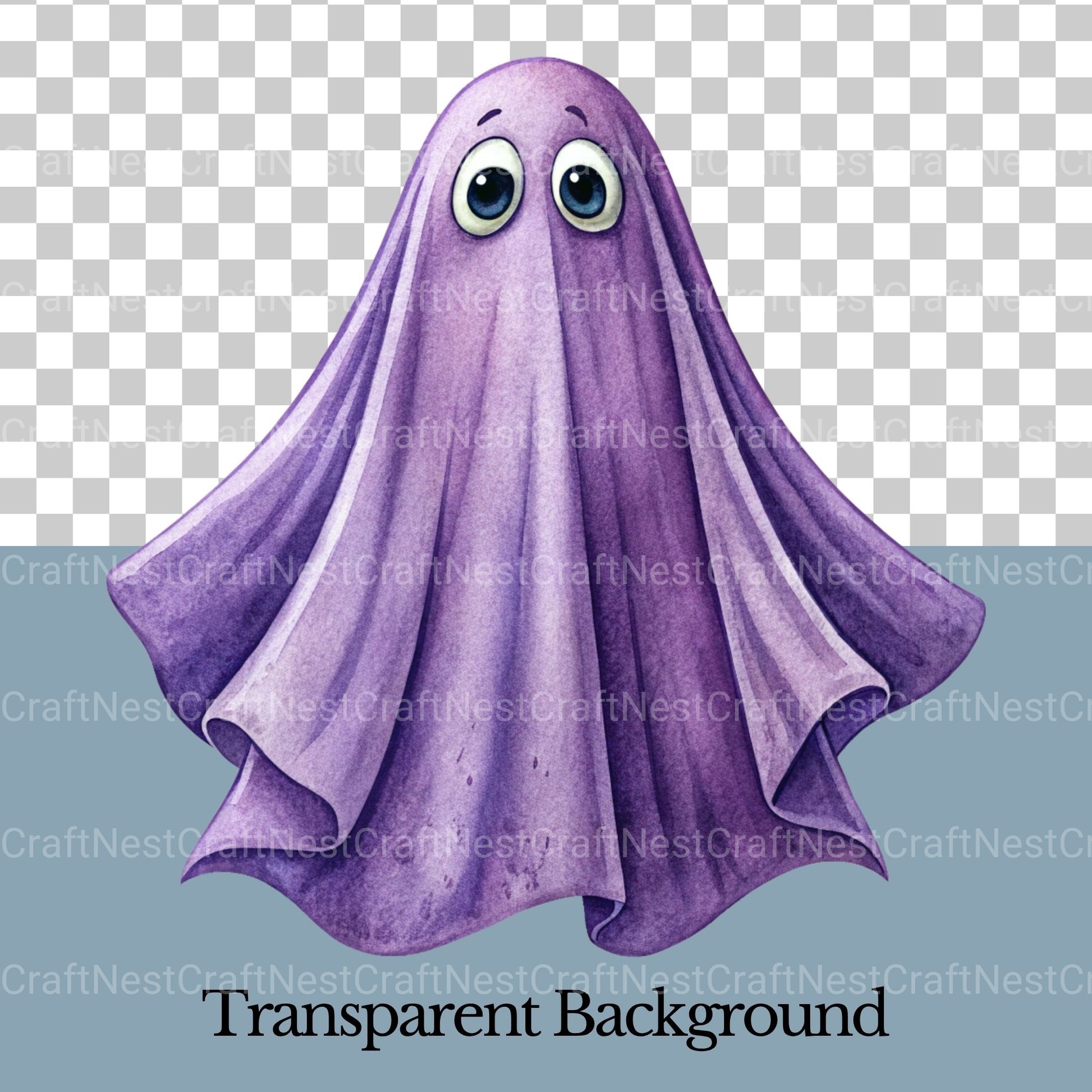 Purple Ghosts Clipart Bundle - CraftNest - Digital Crafting and Art