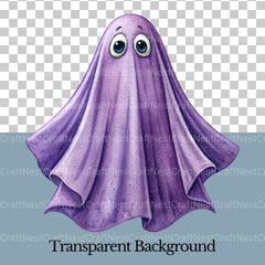 Purple Ghosts Clipart Bundle - CraftNest - Digital Crafting and Art