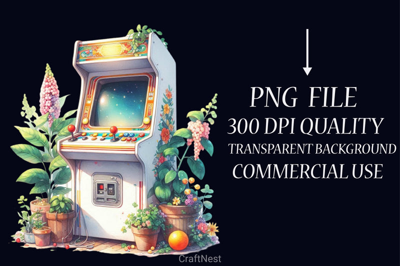 Retro Arcade Machine Clipart Bundle - CraftNest - Digital Crafting and Art