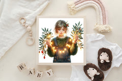 Olive Rustic Christmas Girl Clipart Bundle - CraftNest - Digital Crafting and Art