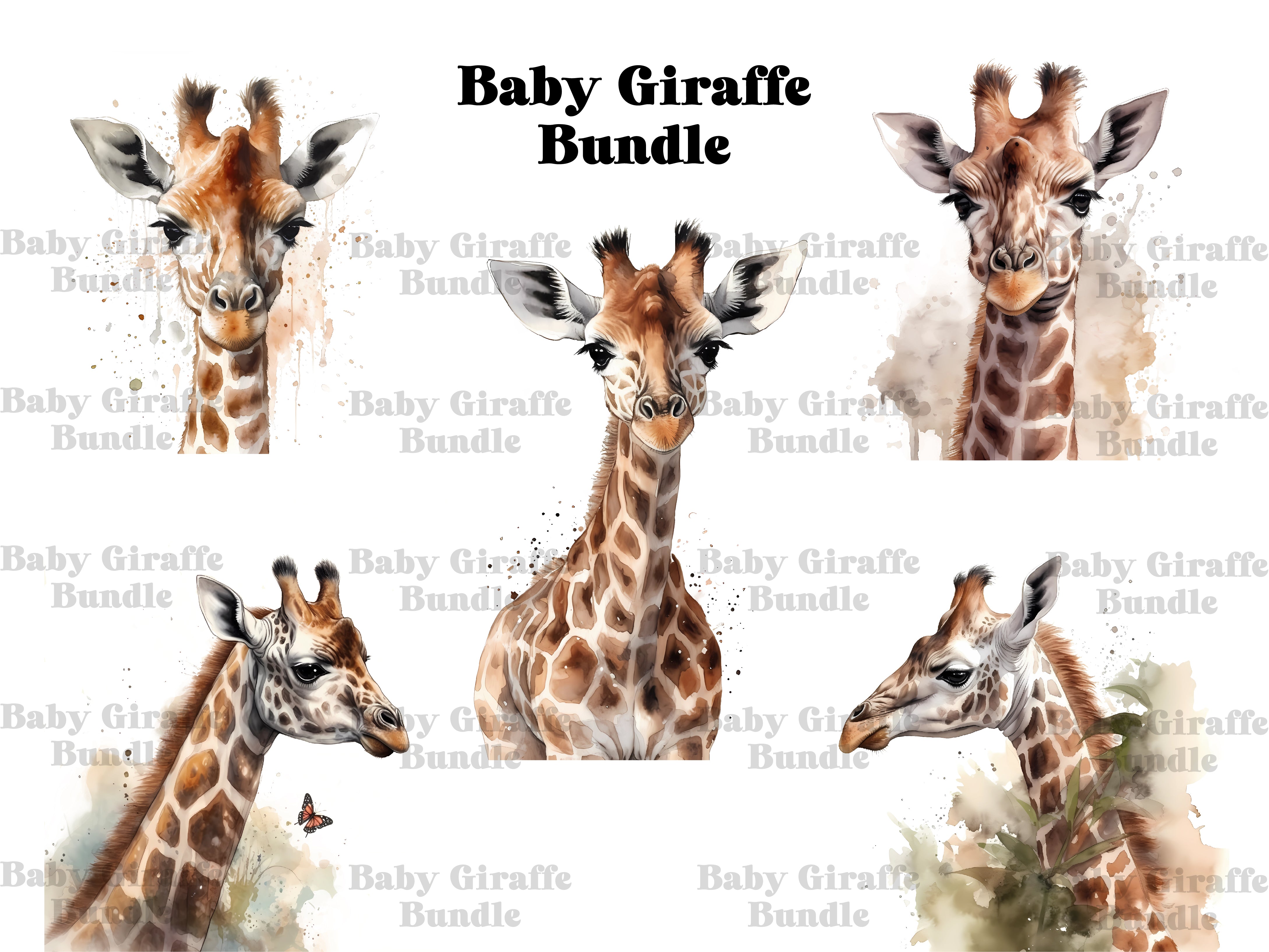 Baby Giraffes Clipart - CraftNest