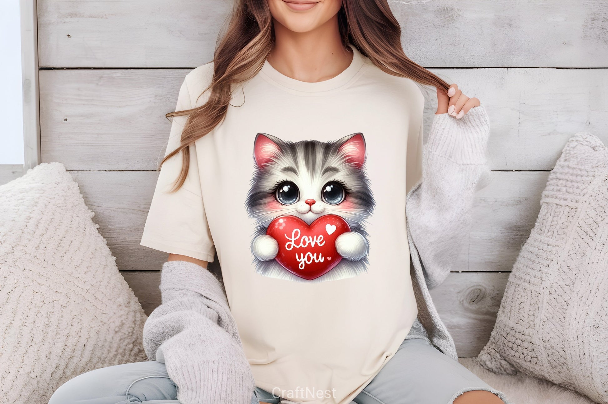 Love You Cat Valentine's Clipart Bundle 5 - CraftNest - Digital Crafting and Art