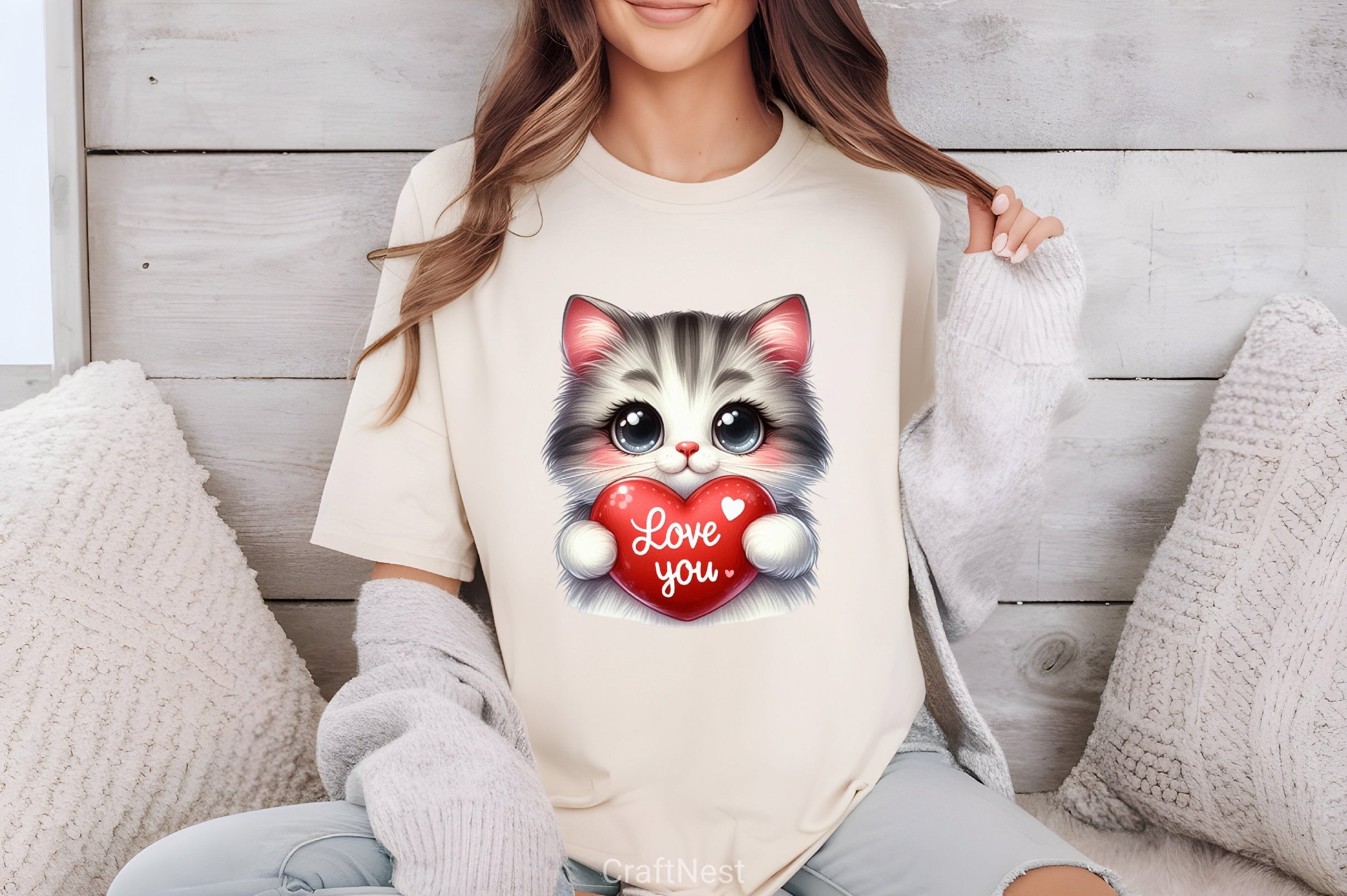 Love You Cat Valentine's Clipart Bundle 5 - CraftNest - Digital Crafting and Art