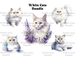 White Cats Clipart - CraftNest