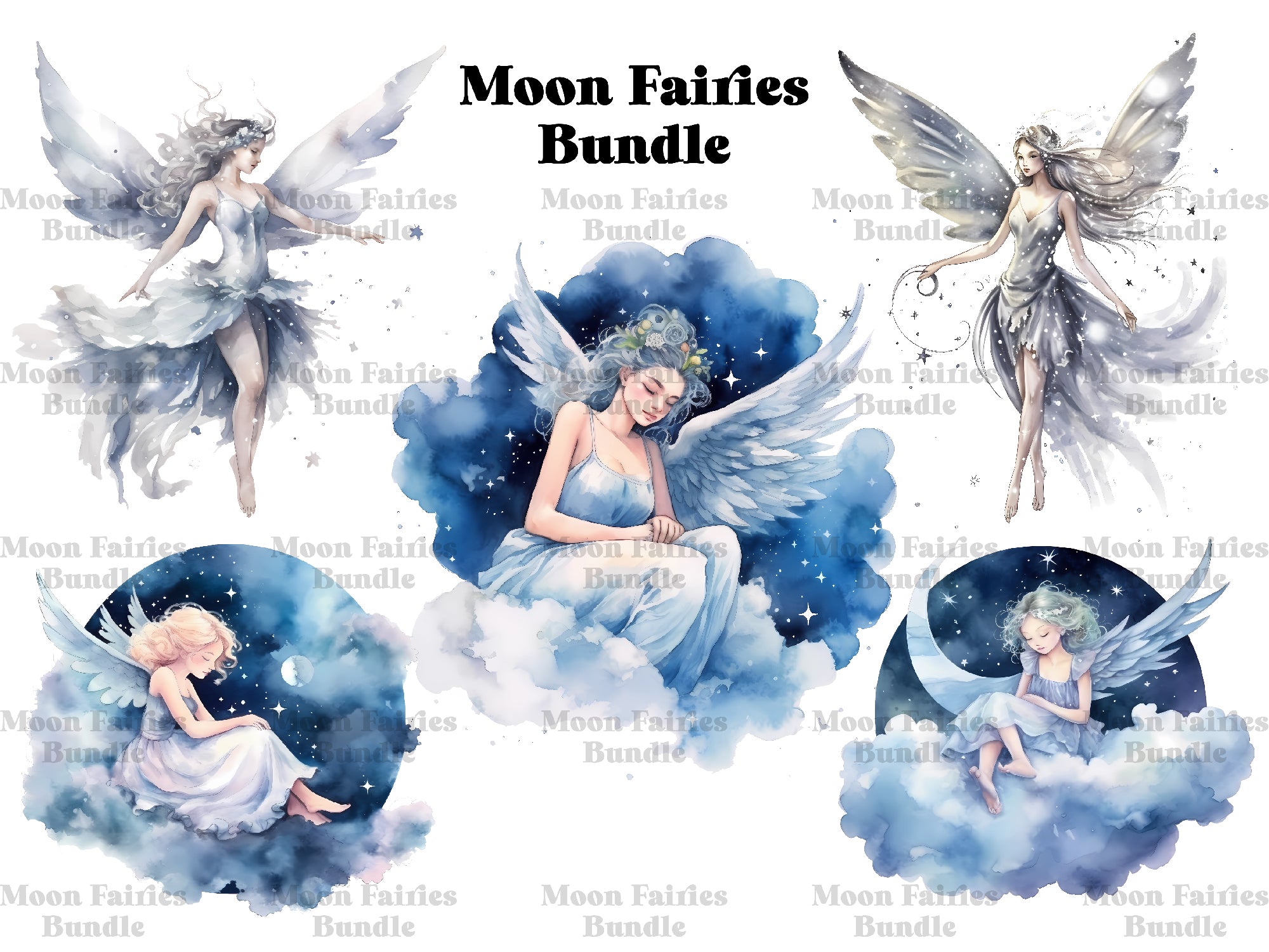 Moon Fairies Clipart - CraftNest