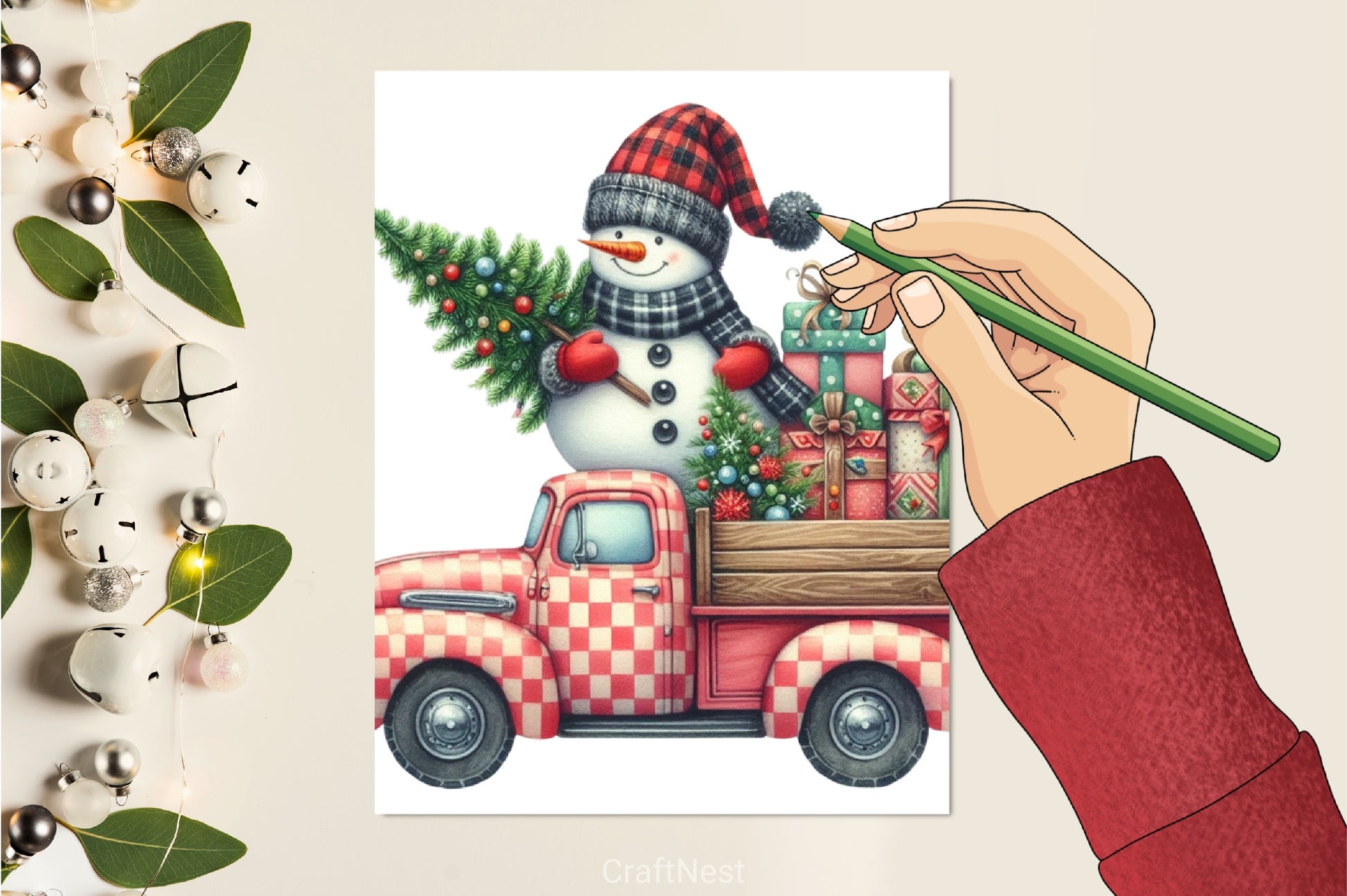 Merry Christmas Truck Clipart Bundle - CraftNest - Digital Crafting and Art