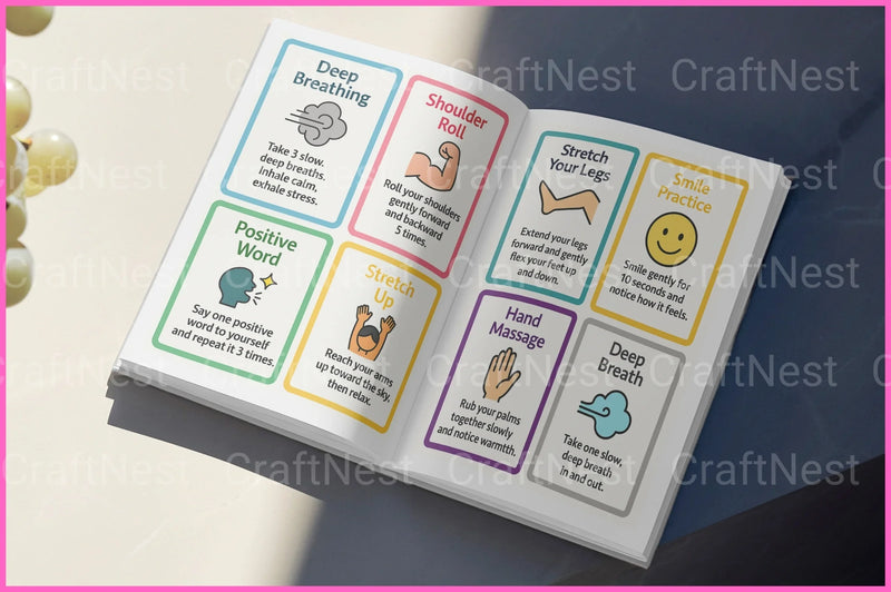 Stress Relief Flashcards for Relaxation - CraftNest - Digital Crafting and Art