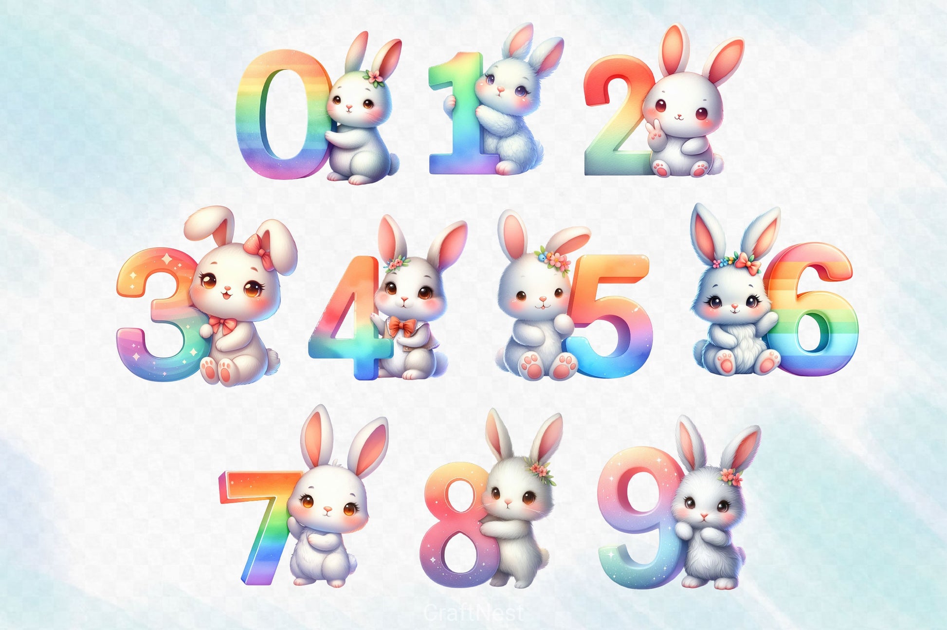Easter Bunny Alphabet Clipart Bundle 2 - CraftNest - Digital Crafting and Art