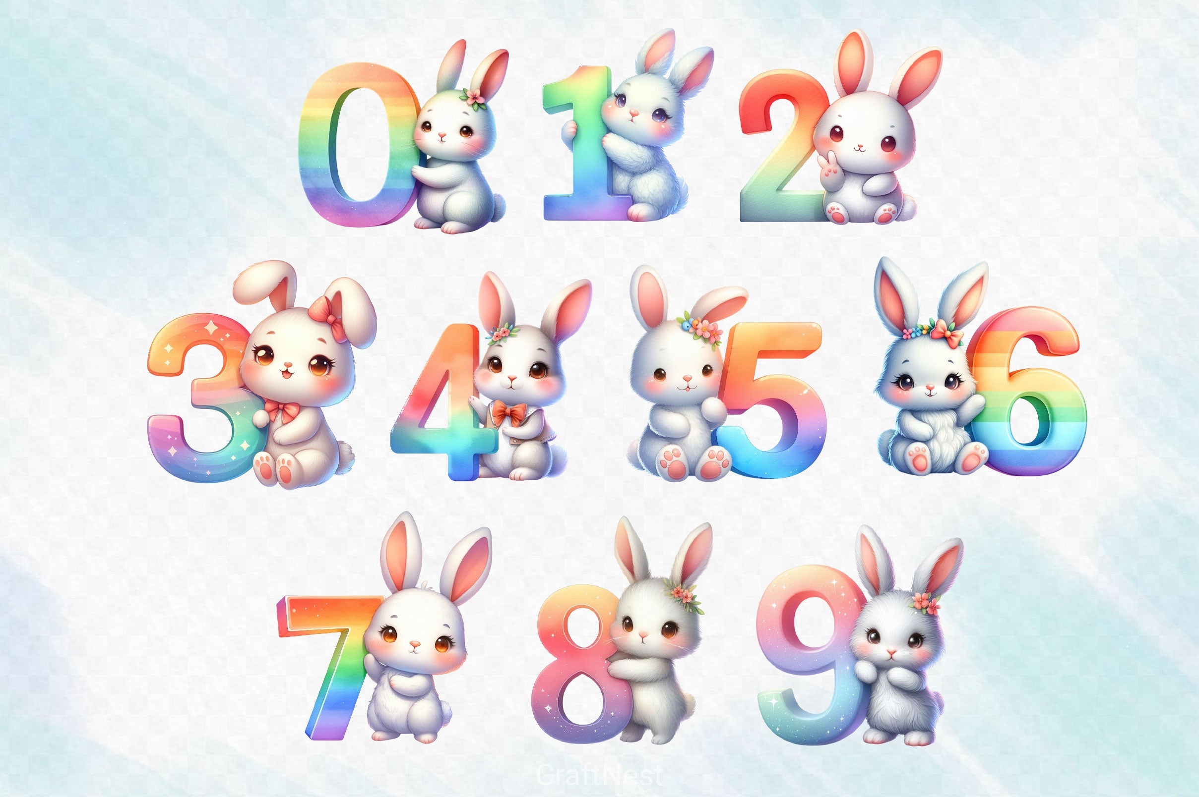 Easter Bunny Alphabet Clipart Bundle 2 - CraftNest - Digital Crafting and Art