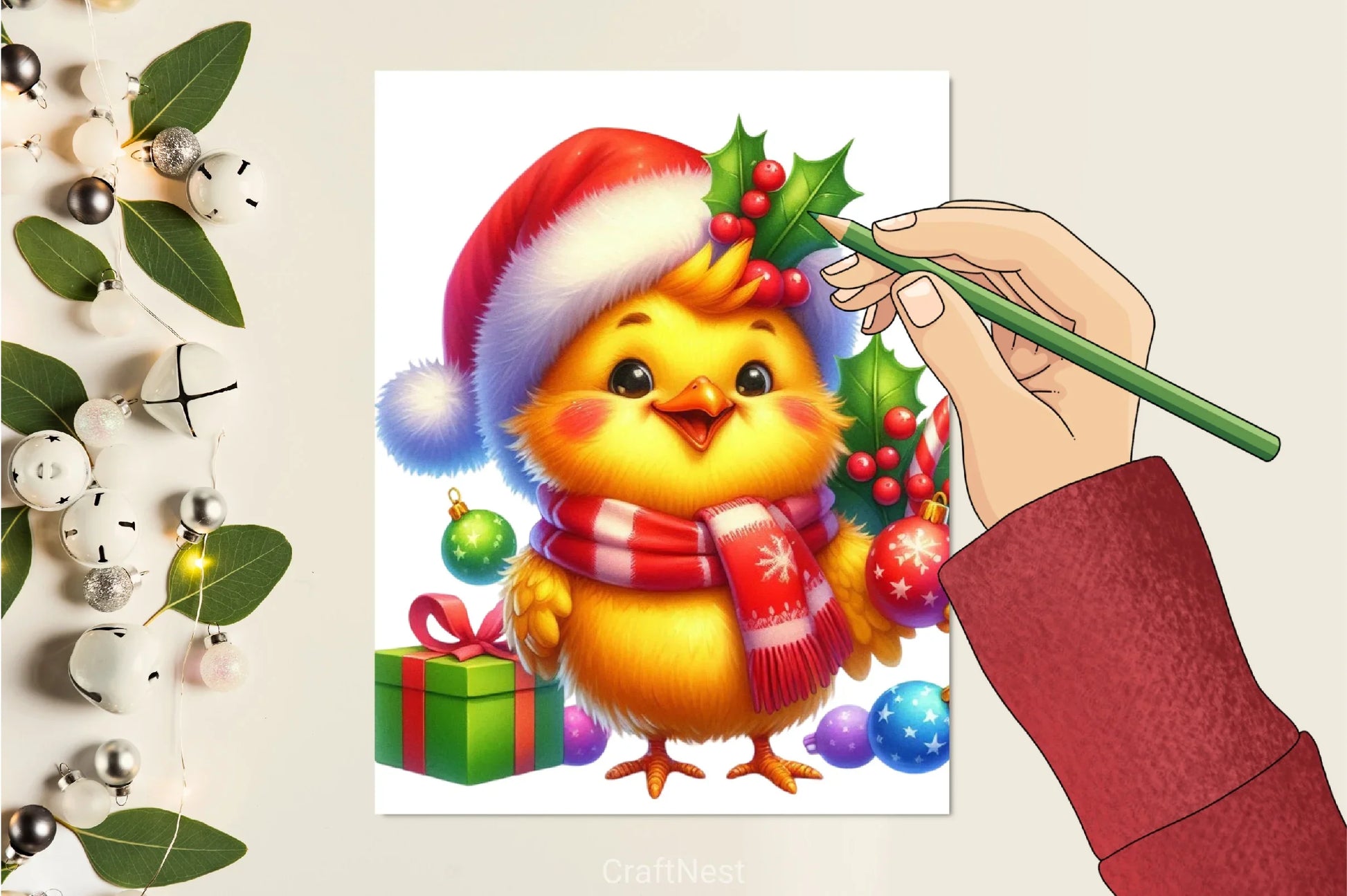 Cute Christmas Chicken Clipart Bundle 4 - CraftNest - Digital Crafting and Art