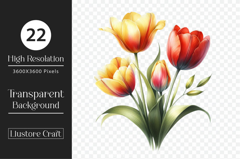 Tulip Flowers Clipart Bundle - CraftNest - Digital Crafting and Art